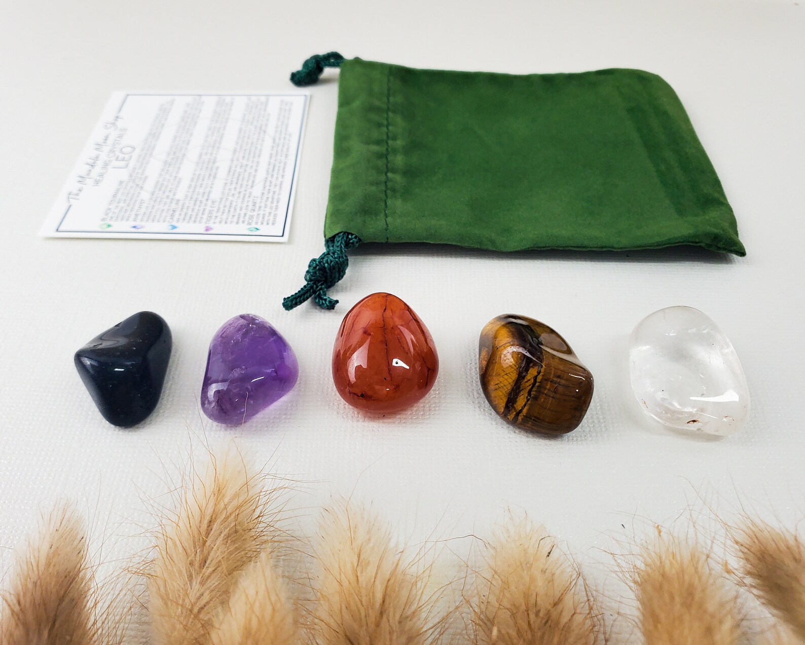 Leo Healing Crystal Zodiac Kit Crystals and Stones for Leo Etsy