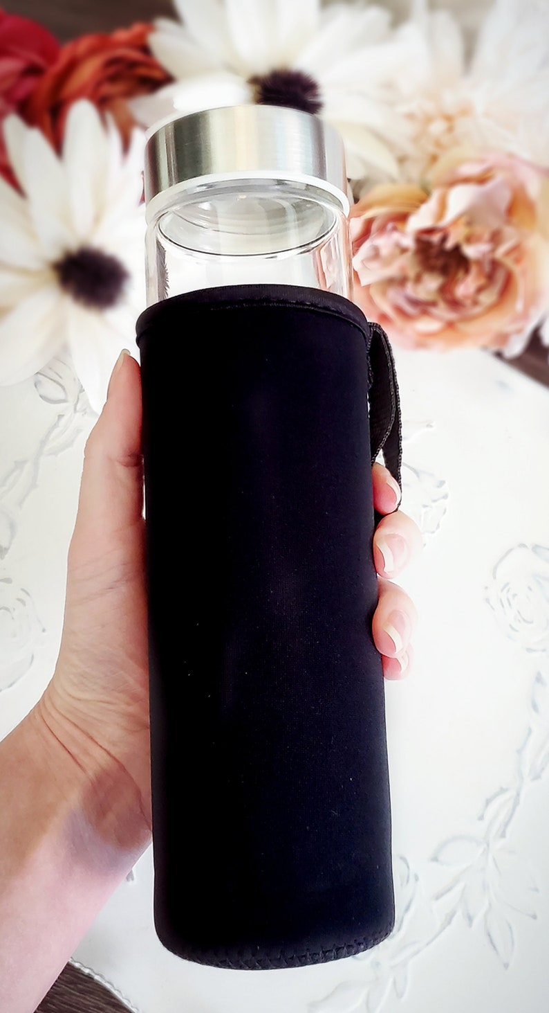 Crystal Glass Water Bottle Crystal Chip Water Bottle Crystal Etsy