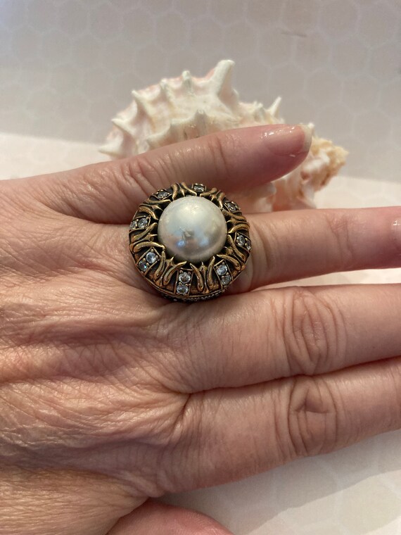 Vintage Silver and Bronze Plated Bali Style Ring,… - image 10
