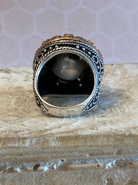 Vintage Silver and Bronze Plated Bali Style Ring,… - image 5