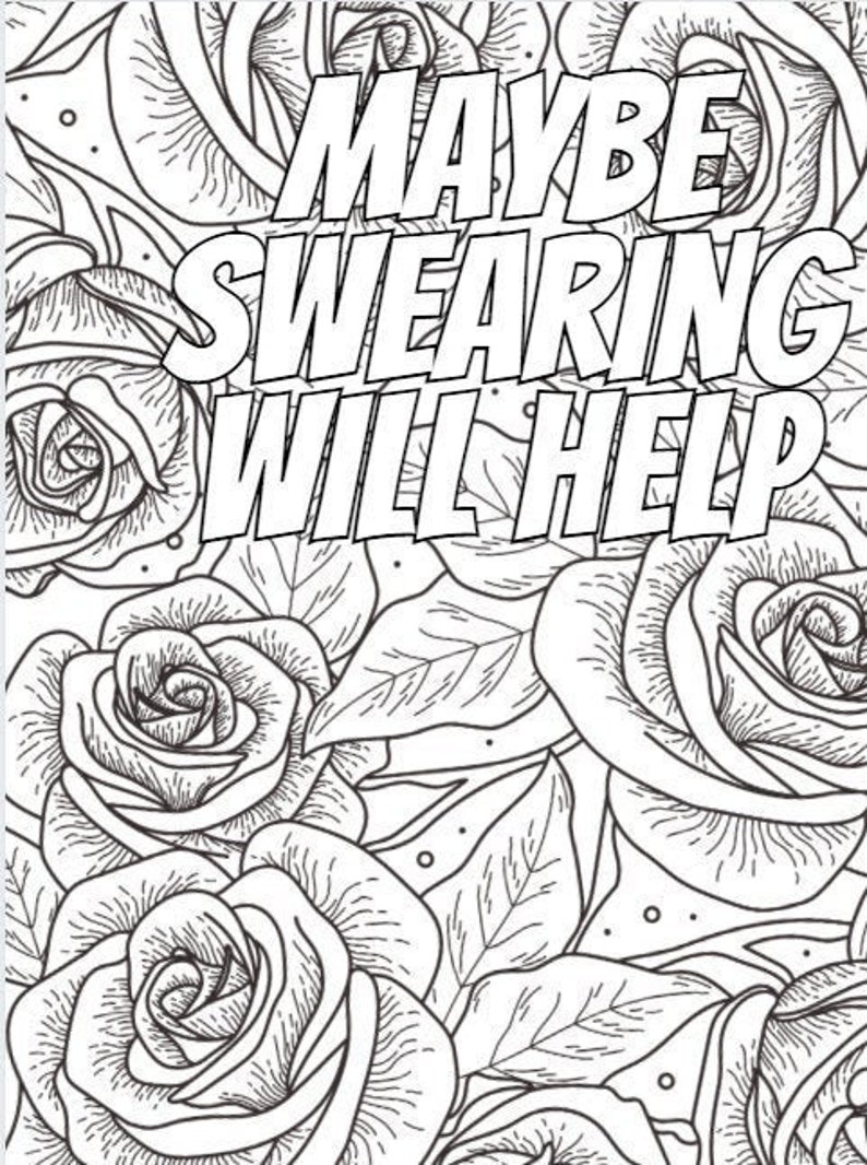 Motivational Swear Word Coloring Pages For Adults: Digital | Etsy