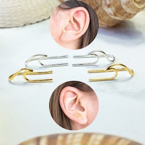 Wave Ear Climber Set, Sterling Silver Ear Crawler, Dainty Earrings, Wave Ear Cuff, Silver Ear Studs, Surfer Jewelry, Ear Sweep, Gift for her