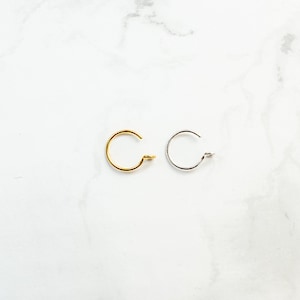 Fake Piercing gold plated - Fake Nasenring vergoldet - Fake Nose Ring silver - Fake Piercing Silber