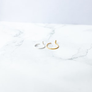 Matte Fake Nose Ring, Hammered Clip on Nose Ring, Faux Nose Ring Hoop, Fake Piercing Set, No Piercing Nose Cuff, Dainty Hoop Nose Rings image 3