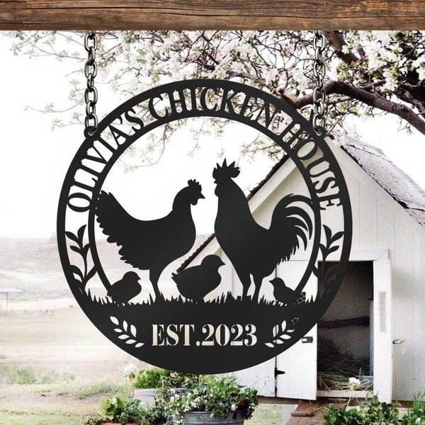 Chicken Coop Metal Sign, Our Little Coop Sign, Custom Hen House Coop Sign, Wall Hanging, Farm House Decor, Farm Sign,Gift for Mom/ Grandma