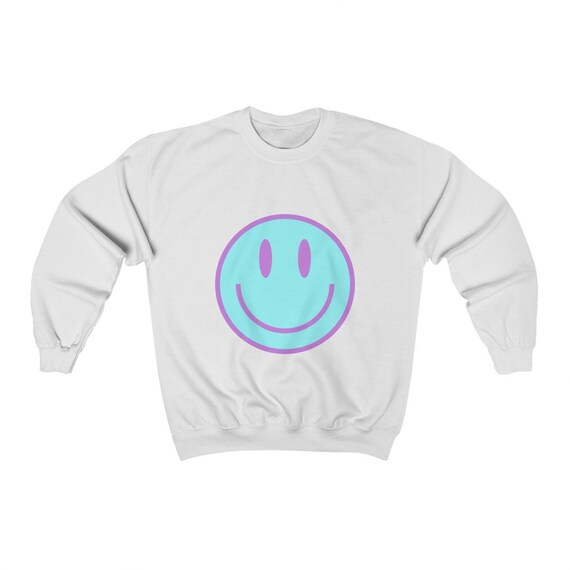 mauve smiley face sweatshirt