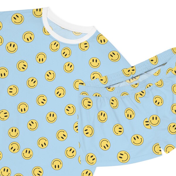 Preppy Sweatshirt Smiley Pajamas Face Etsy