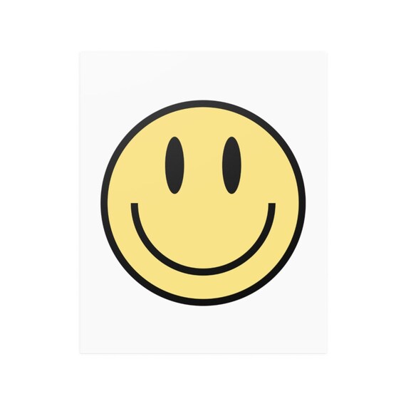 Yellow Smiley Face Wall Print Preppy Wall Art Preppy Wall - Etsy