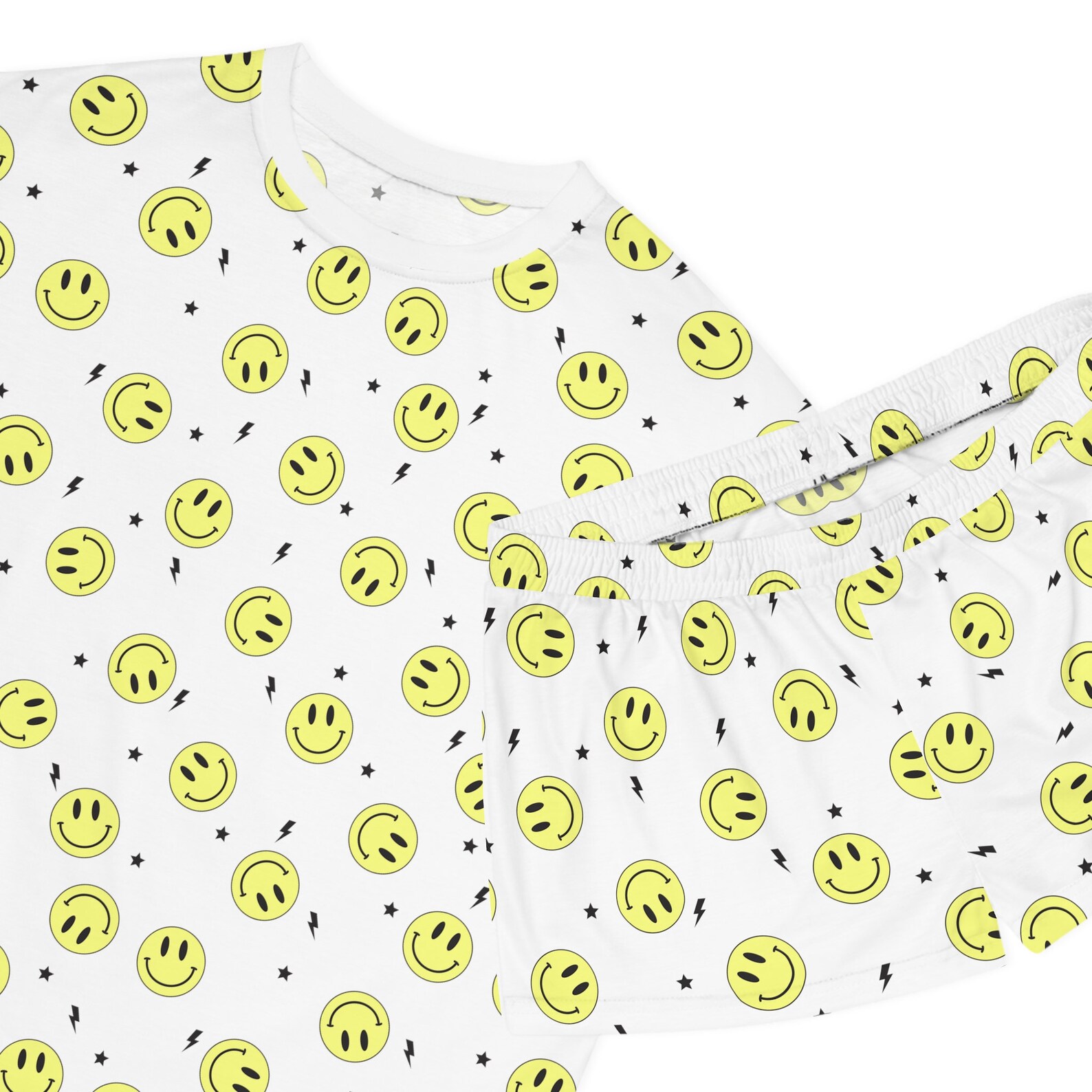 Smiley Face Yellow Preppy Pajama Set Smiley Face Pajamas Etsy Canada