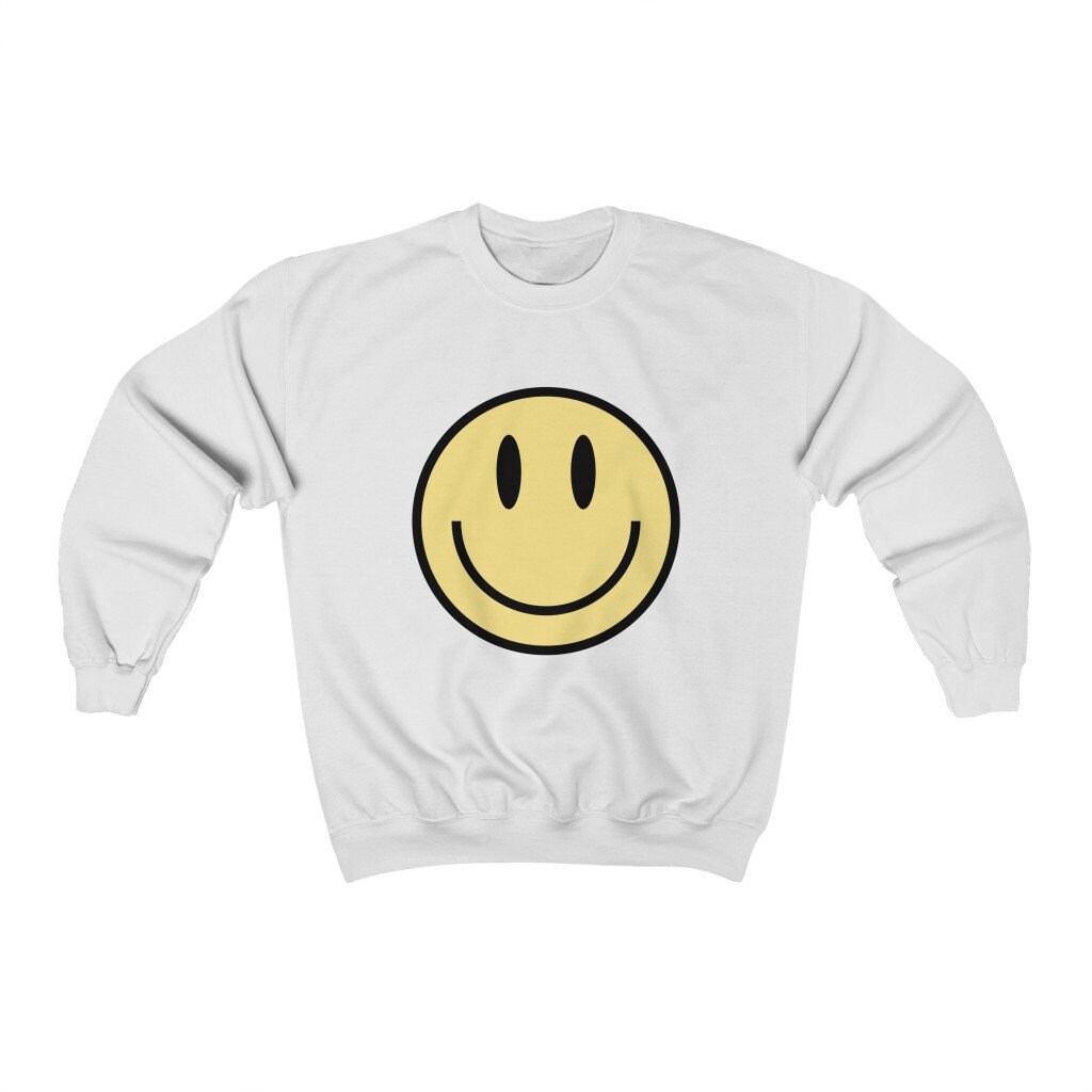 Yellow Smiley Face Crewneck Sweatshirt Preppy Sweatshirt - Etsy Singapore