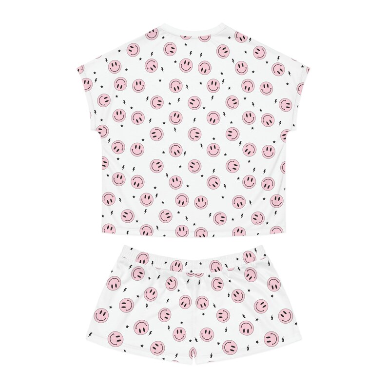 Smiley Face Pink Preppy Pajama Set Smiley Face Pajamas Happy Etsy Australia