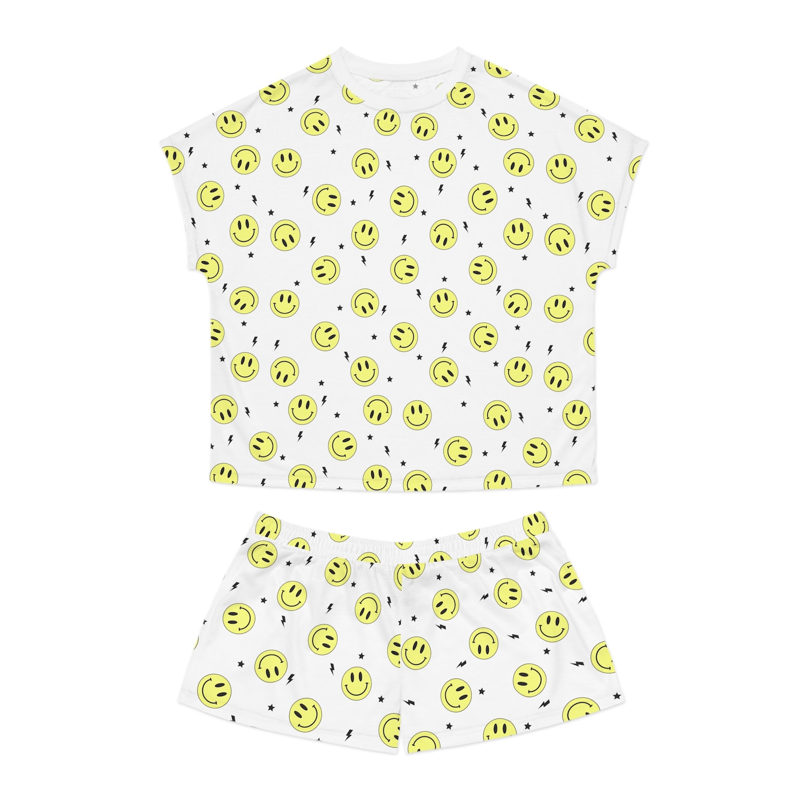 Smiley Face Yellow Preppy Pajama Set Smiley Face Pajamas Etsy Canada