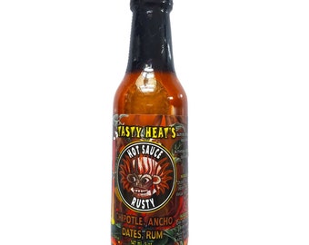 Hot Sauce RUSTY - Chipotle Peppers, Ancho Peppers, Dates, And Rum Based Hot Sauce- Better for BBQ - Barbecue