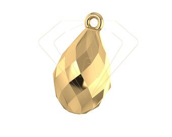 Archivo CAD / Colgante con dije de cuentas facetadas tipo briolette / Listo para producción