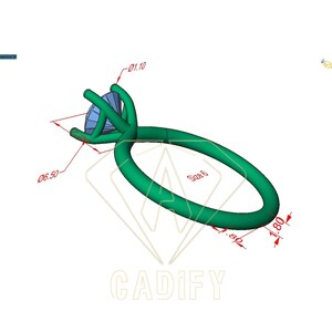 May include: A green gold ring with a prong setting for a round gemstone. The ring is size 6 and measures 1.80 inches in diameter.