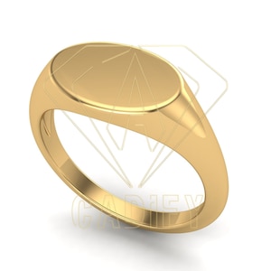 3D File Ring Oval Signet Hollow 8X12mm Downloadable STL File For 3D Printing CNC