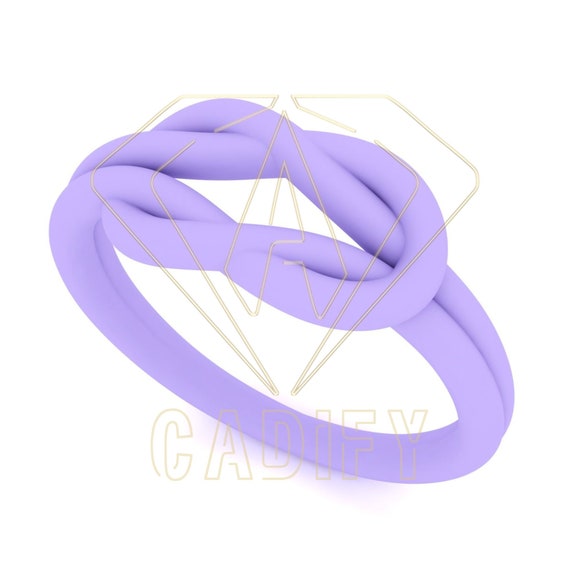 3D File: Double Knot Ring for 3D Printing (STL, 3DM, OBJ)