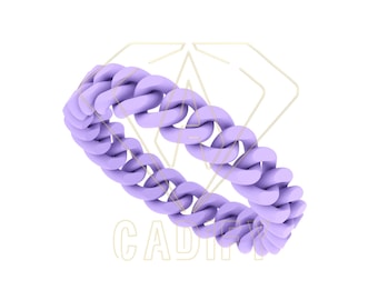Anillo de cadena de eslabones cubanos pequeño, listo para fundición, archivo CAD de producción