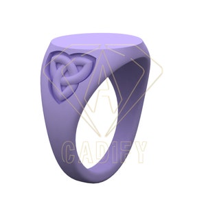Celtic Knot Signet Ring 3D File: Jewelry CAD Design (13mm)