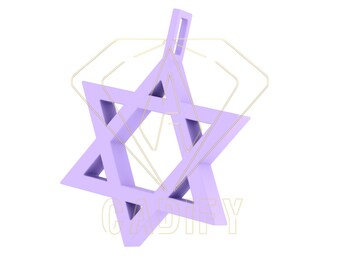 Archivo CAD / Colgante de estrella de 6 puntas de 26 mm / Listo para producción