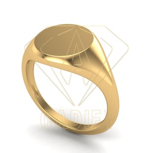 3D File Ring Signet Round Hollow 10mm Downloadable STL File For 3D Printing CNC