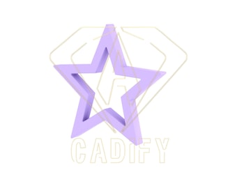 Archivo CAD / Colgante con dije de estrella abierta de 15 mm / Listo para producción