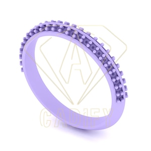 Fichier 3D : demi-bande éternité pavée bord couteau (STL, OBJ, 3DM)