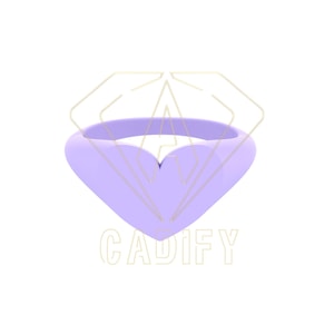 3D File Jewelry CAD Heart Signet Hollow Quality STL File for 3D Printing and Metal Casting