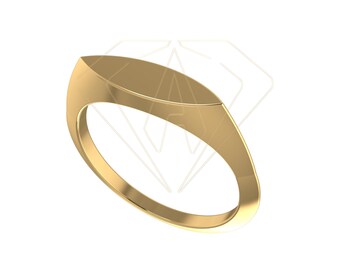 Anillo de sello marquesa pequeño sólido listo para fundición / Archivo CAD de producción