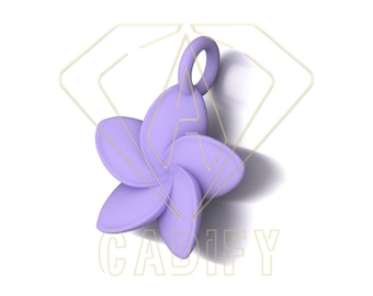3D File Plumeria Flower Pendant Charm 10mm Downloadable Stl File For 3D Printing CNC