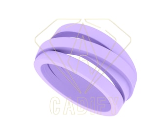 Archivo STL listo para fundición / Anillo cruzado de múltiples bandas con superposición envolvente / Archivo CAD de producción