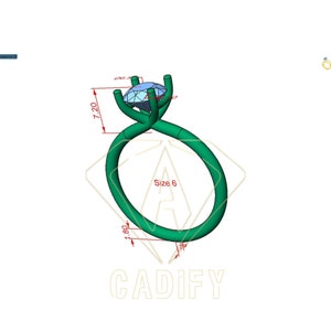 May include: A green gold engagement ring with a twisted band and a round blue gemstone. The ring is size 6 and measures 7.20 inches in diameter.
