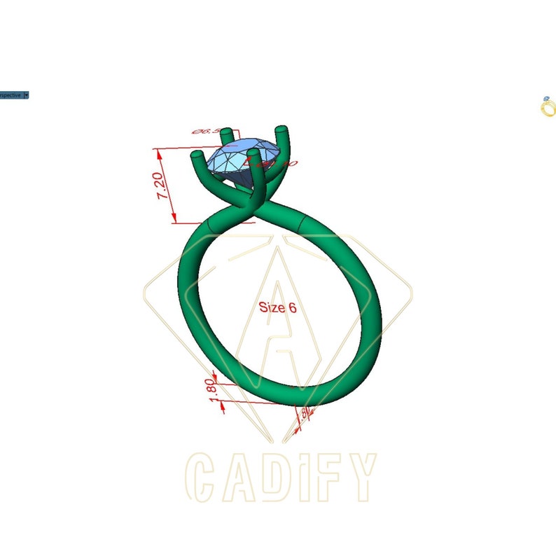 May include: A green gold engagement ring with a twisted band and a round blue gemstone. The ring is size 6 and measures 7.20 inches in diameter.