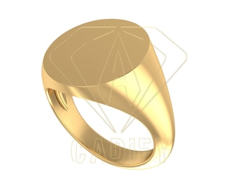 Anillo de sello Oxford ovalado hueco listo para fundición (STL) / Archivo CAD de producción