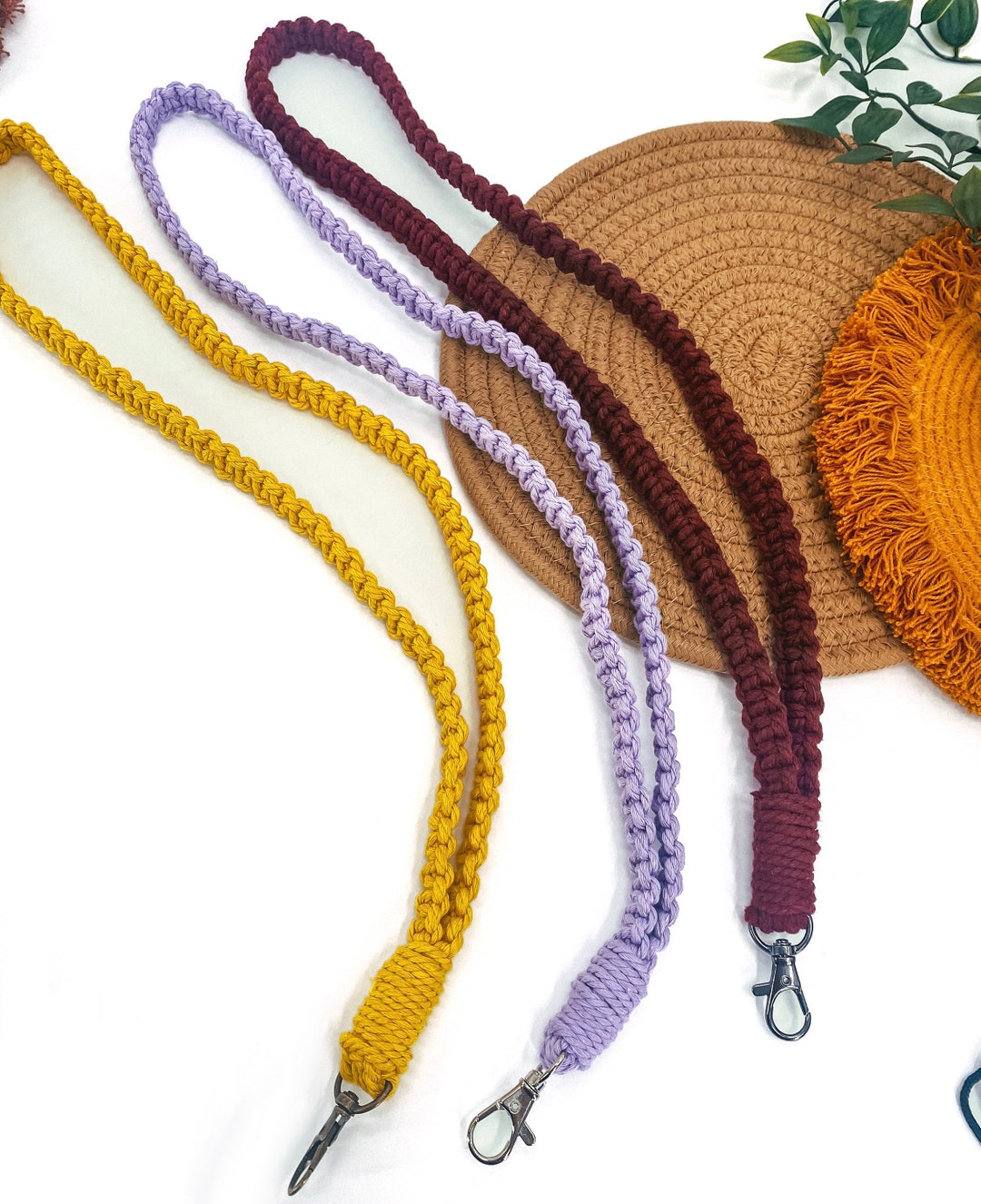 Macrame Lanyard, Macramé, Badge Holder, Teacher, Student, Keychain, ID