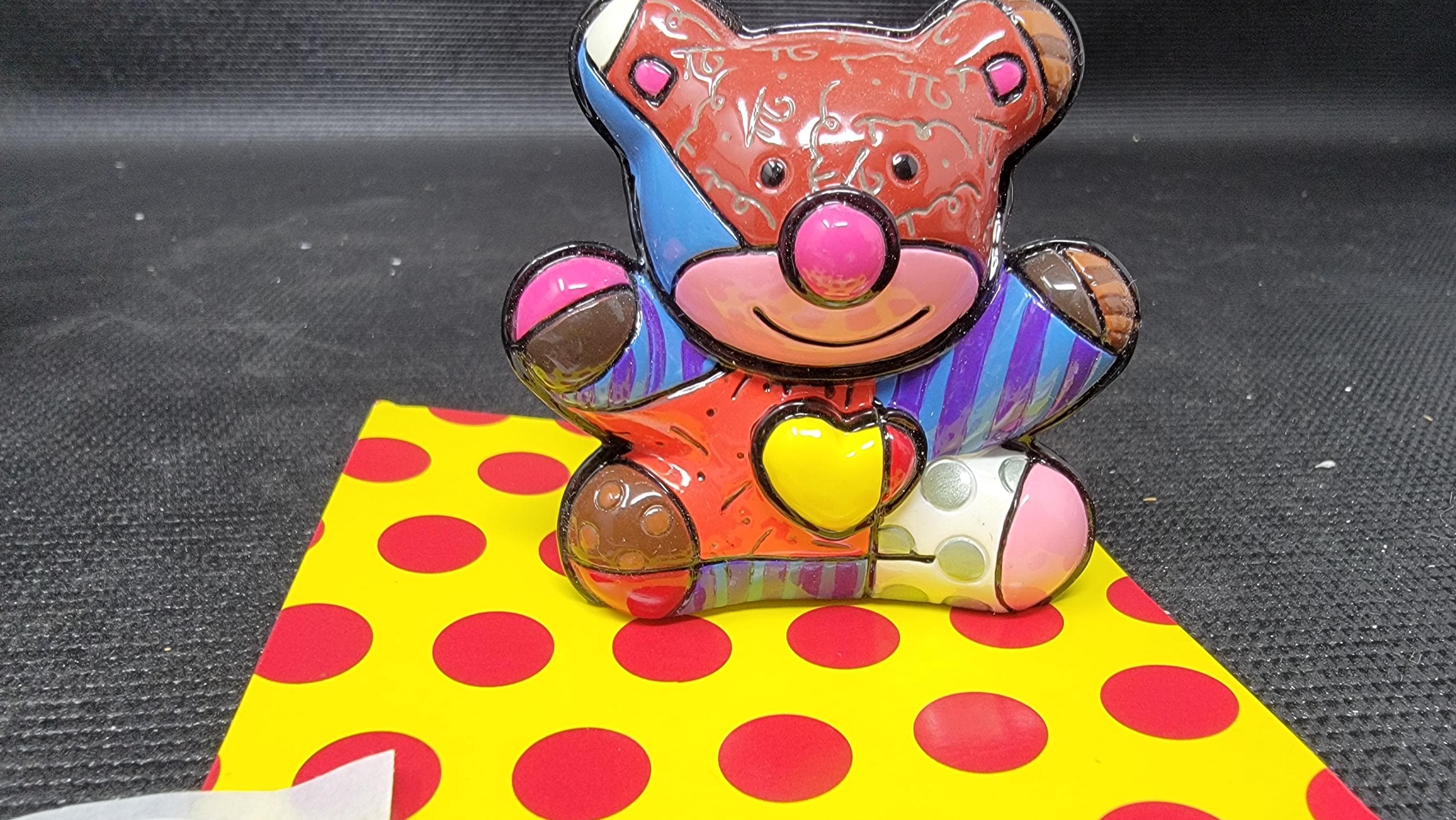 Romero Britto Mini Love Bear Figure *FIRST EDITION 331389 RARE