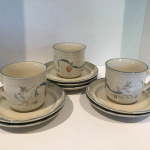 Country Kitchen Marmalade 8868 Goose Inter-International China Tassen und Untertassen Set von 7