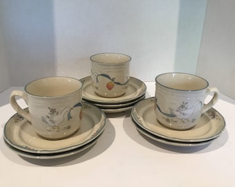 Country Kitchen Marmelade 8868 Goose International China kop en schotel set van 7