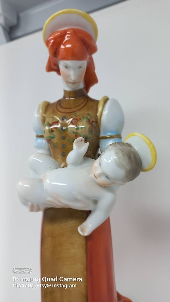 Herend- Matyo Peasant Madonna and Child Figurine Hungarian - Etsy