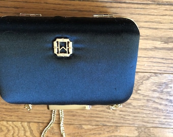 Vintage Monet Black Box Clutch