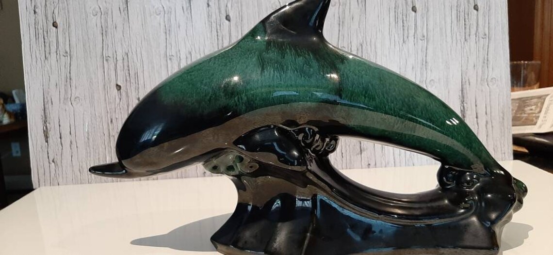 Blue Mountain Pottery Large Dolphin - Etsy