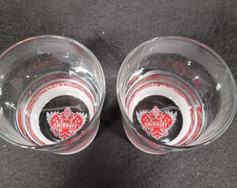 Vintage Smirnoff Vodka Rocks Glasses - Set of 2