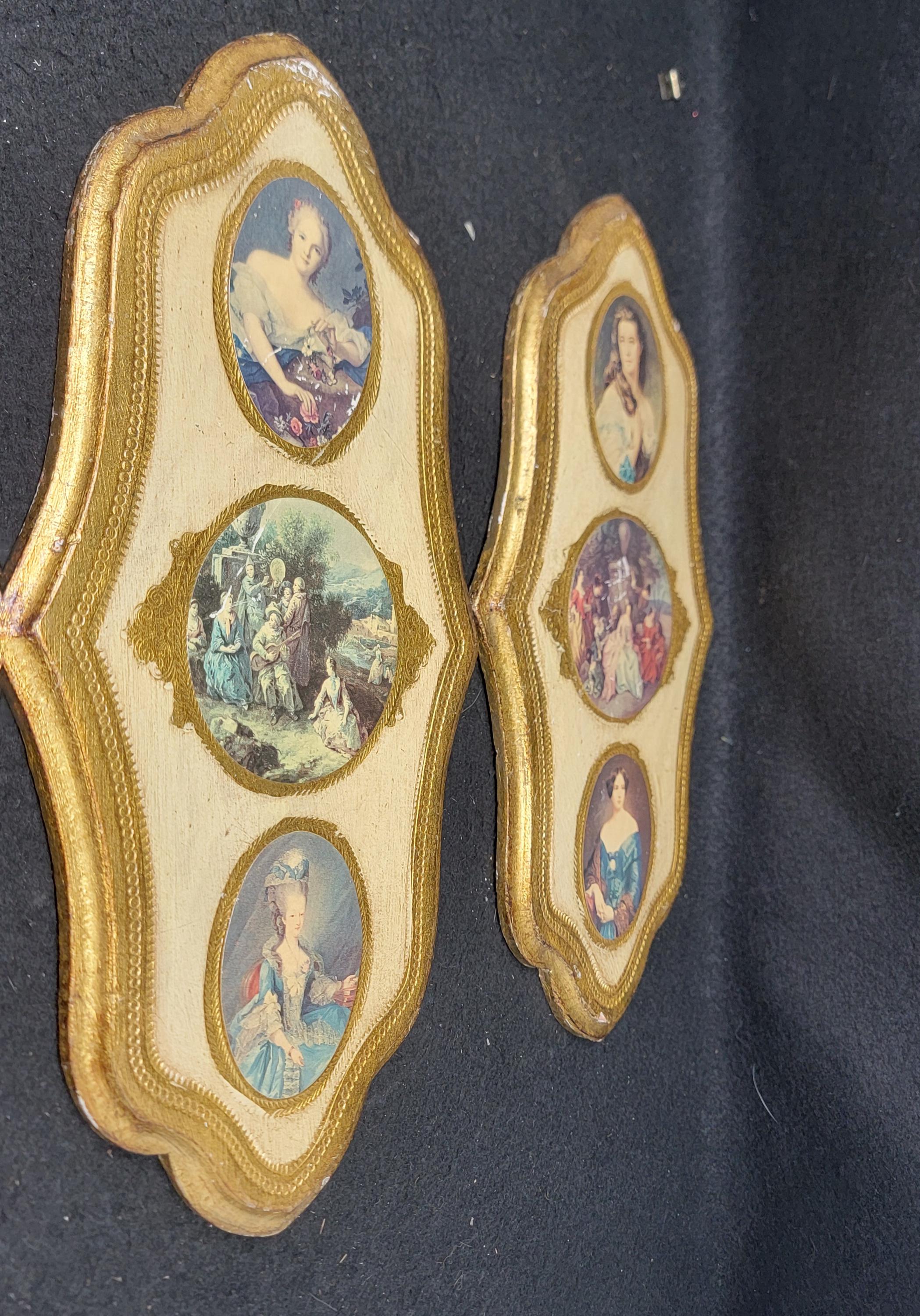 Vintage Italian Florentine Wood Plaques Italy Victorian Wall Decor Set ...