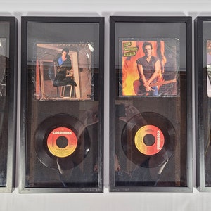 Vintage Set of 4  Bruce Springsteen Records on Shadow Box. F4
