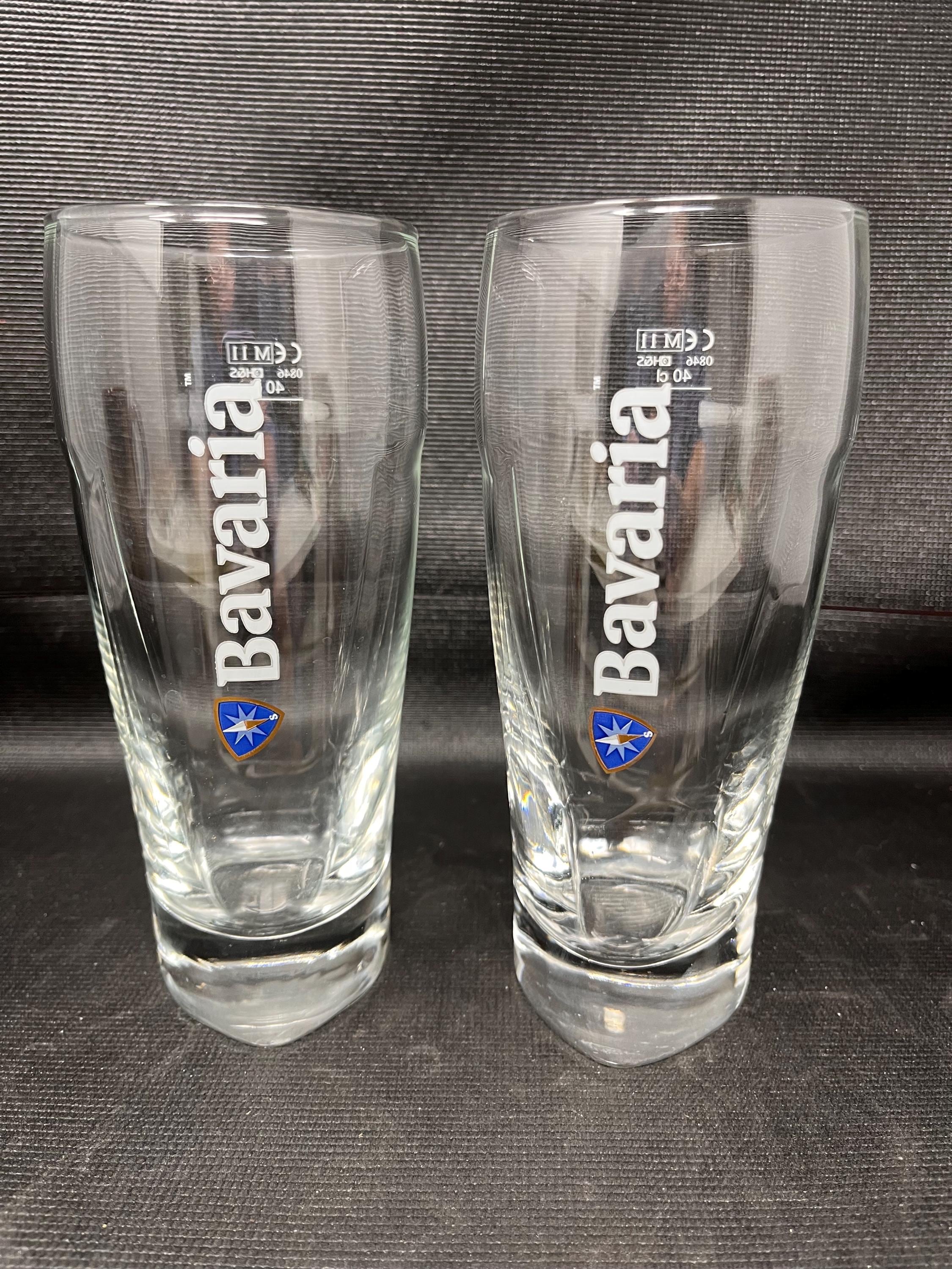 Vintage Bavaria Bierglas, 2er-Set, 20 oz Pilsner Pint – 7,25 Zoll – Dreieckig – 40 cl Fülllinie, Europäische Ausführung – Niederländisches Vintage. S3