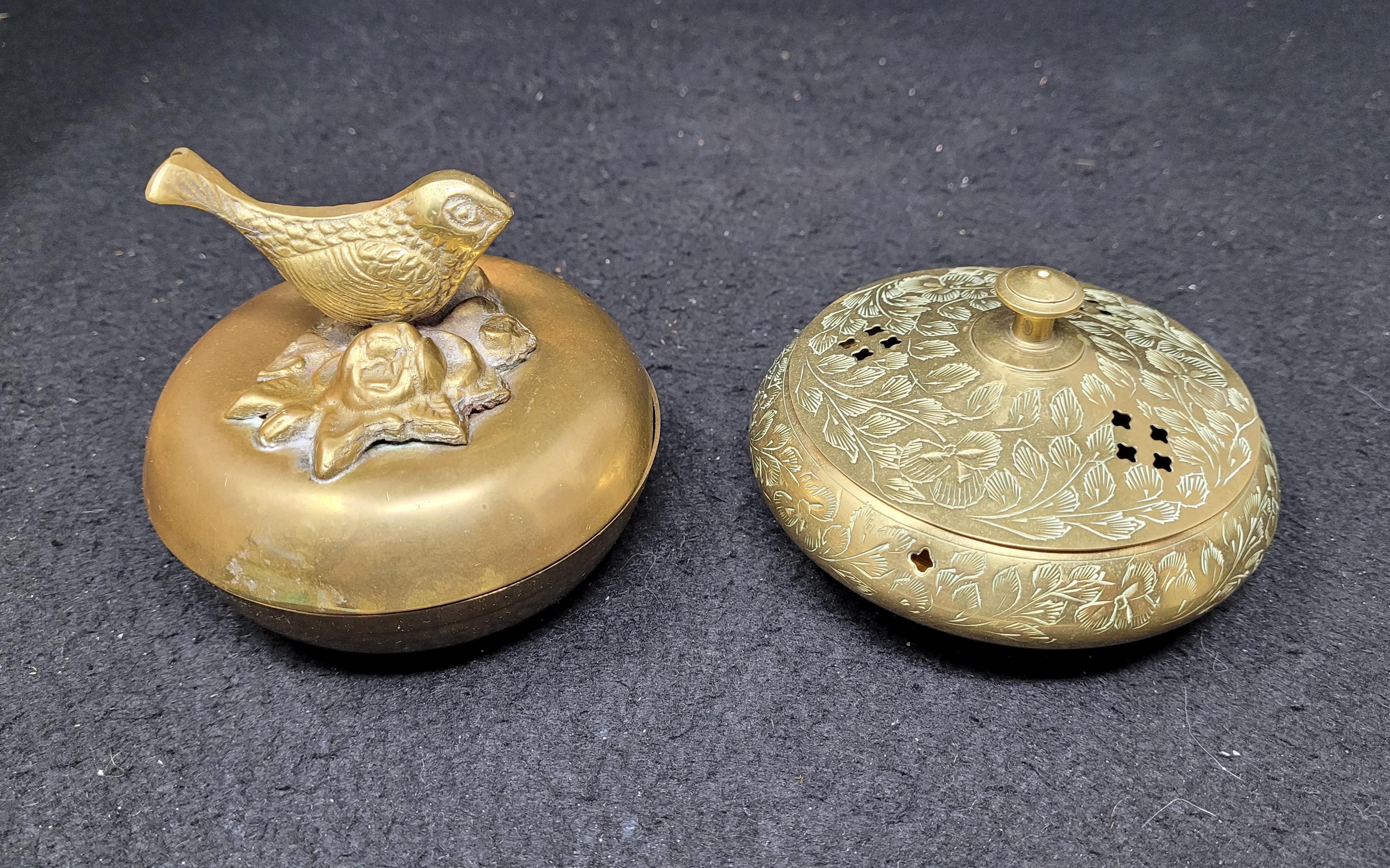 ヴィンテージ真鍮製小物入れ（蓋付き）真鍮製鳥の蓋 - Etsy 日本