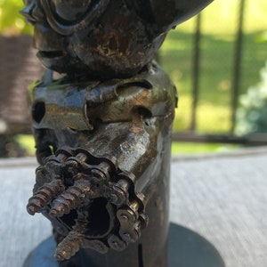 Star Wars Yoda Metal Figurine Recycled Metal Baby Yoda Baby Yoda Metal Sculpture image 3
