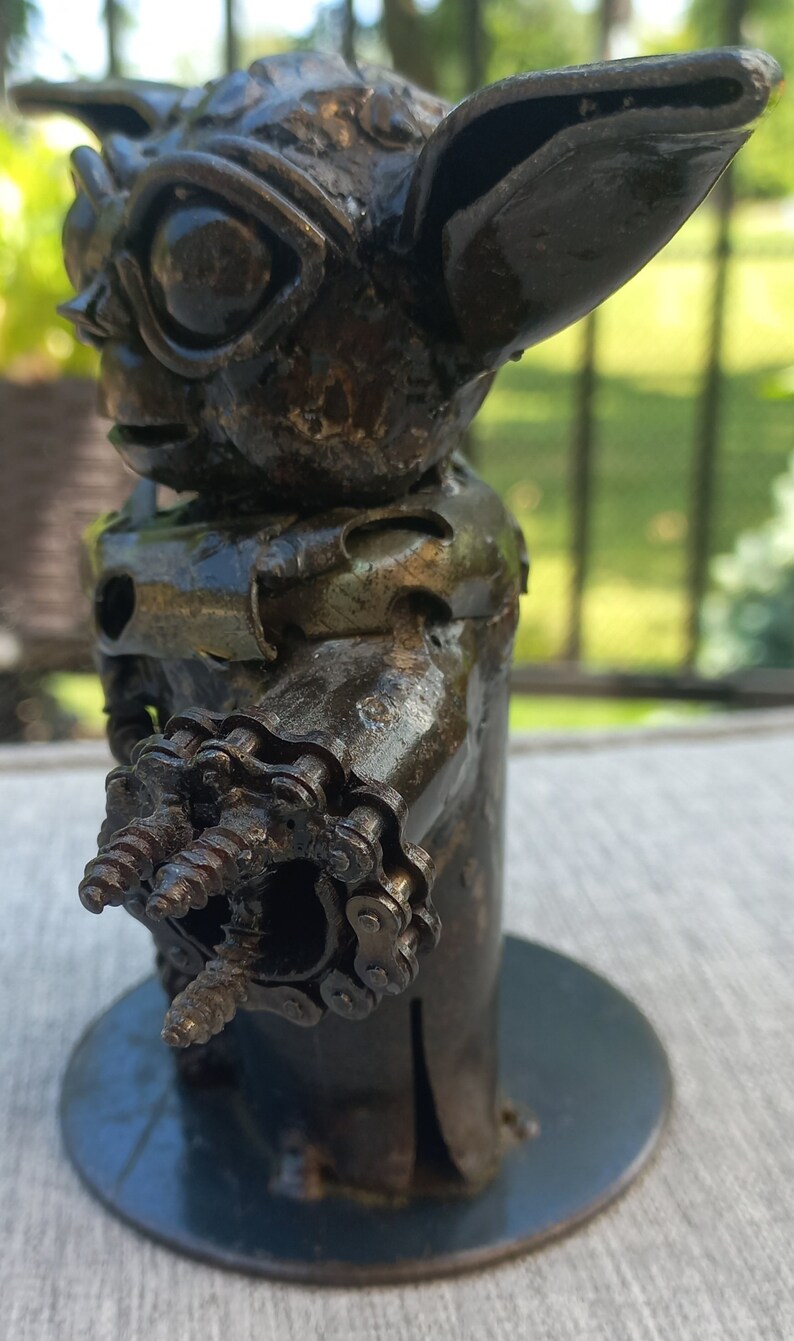 Star Wars Yoda Metal Figurine Recycled Metal Baby Yoda Baby Yoda Metal Sculpture image 3