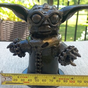 Star Wars Yoda Metal Figurine Recycled Metal Baby Yoda Baby Yoda Metal Sculpture image 9