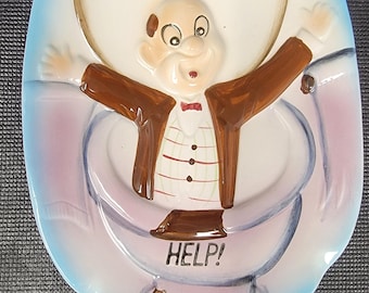 Vintage “Goodbye Cruel World” Person In Toilet Farewell Ceramic Japan 1950s Era